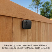 Blink Outdoor 4 and Battery Doorbell 2K+ (newest model) — Two-year battery 1080p camera and 2K battery doorbell. Sync Module Core included — 1 Camera + Doorbell (Black)