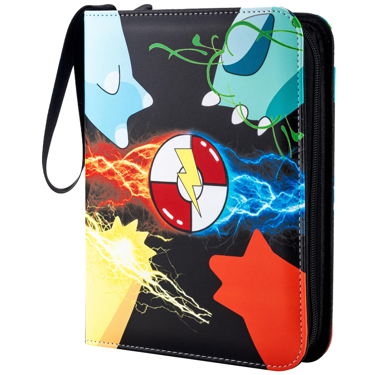 Jravkfi Card Binder 4 Pocket‑Holds Up to 400 Cards | 3‑Ring Zipper Album with 50 Removable Sleeves, Ideal for Card Collectors, Black