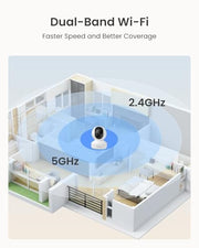 REOLINK E1 Pro 3K Dual-Band Wi-Fi Indoor Camera for Baby & Pet Monitoring | Auto Tracking, 5MP Night Vision Enhanced by F1.6 Aperture, Person/Pet/Baby Crying Detection, 2.4/5GHz Wi-Fi, Two-Way Audio