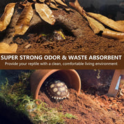 BNOSDM Reptile Soil Substrate Fluffy Small-Strand Reptile Substrate and Snake Bedding Clean Natural Terrarium Bedding for Lizards Snakes Tortoises Tarantulas