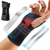 Rakiie Carpal Tunnel Wrist Brace Ergonomic Night Splint, Gray | Breathable Fabric, 3 Metal Stabilizer, Ideal For Work, Arthritis, Tendonitis Relief, Fits Men Women, Right Hand Medium
