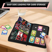 Zofly 9 Pocket Card Binder, Premium Zip Trading Card Binder 540 Cards, Pink | 540 Capacity Side-Loading Card Storage Album in 30 pages, Pink PU Card Collection Binder for Gifts, TCG, MTG, Sport Cards