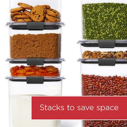 Rubbermaid Brilliance 12-Cup Airtight Food Storage Container, Perfect for Pantry Staples, Clear/Grey