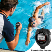 PULIVIA Stopwatch Timer, Digital Stop-Watch for Sports, Black | Multi-function Stopwatch with Single Split/Lap Timing, Button Beep Alarm Clock, Ideal for Coaches Kids PE-teacher