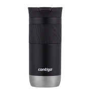 Contigo Byron Vacuum-Insulated Stainless Steel Travel Mug, Licorice, 16oz | Leak-Proof Lid, Thermalock Insulation, Hot 6 Hrs or Cold 12 Hrs, One-Handed Drinking, Textured Grip, Fits Car Cup Holders