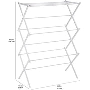 Amazon Basics Foldable Portable Clothes Drying Rack for Indoor Air Drying, Collapsible Design, 14.5" D x 29.5" W x 41.8" H, White