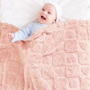 Yurhap Heart Baby Blanket, Love Plush Fleece Baby Blankets for Girls Boys | Soft Sherpa Baby Girl Blanket for Infant Toddler Newborn Gift, Fluffy Baby Essentials, For Crib Stroller, 30"x40", Light Pink
