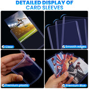 200 Card Sleeves Top Loaders for Cards, 3" x 4" Hard Plastic Toploaders | Baseball Card Protectors, Trading Card Holder for Football Sports Cards (100 Toploaders + 100 Penny Sleeves)