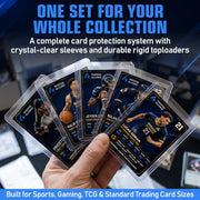 Invested Alliance 200-Pack Toploaders & Card Sleeves – 100 Crystal-Clear 35PT Top Loaders + 100 Penny Sleeves, 3x4 Hard Plastic Protectors for Trading, Baseball, Football & Sports Cards