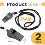 JKQAGD 2 Sports Whistles with Lanyard, Loud Crisp Sound Whistle Ideal for Coaches, Referees, Officials,Outdoor Enthusiasts, and Family Emergencies.