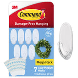 Command Medium Hooks, Clear, 7 Hooks and 10 Adhesive Strips | Value Pack, Adhesive Wall Hooks, Damage-Free Hanging for Jackets, Bags and Accessories, Ideal for Wardrobes, Holds 900 g
