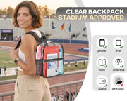 Clear Backpack for Stadium Events Sports Fan Backpack Stadium Bag 12x6x11 | Transparent Security Backpack,Heavy Duty PVC Small Clear Bag for Concerts, Sports,Work,School