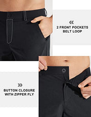 Libin Mens Golf Pants Stretch Work Dress Pants 30"/32"/34" Quick Dry Lightweight Casual Comfy Trousers with Pockets