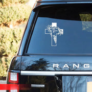 [6IN] Jesus Face & Cross Decal – Waterproof Christian Sticker for Car, Laptop, Water Bottle & More