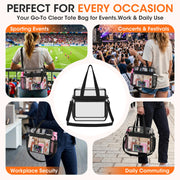Oraben Clear Tote Bag Clear Bag Stadium Approved 12x6x12 Stadium Bag for Work, Sports Games,Gym