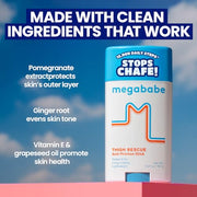 Megababe Thigh Rescue Anti-Chafe Stick | Prevents Skin Chafe & Irritation | Thighs, arms, Bra-Lines & More