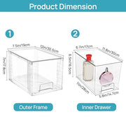 Vtopmart 4 Pack Large Stackable Storage Drawers, Clear