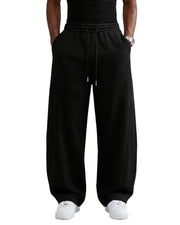 Wangdo Men's Baggy Sweatpants Wide Leg Lounge Cotton Casual Jogging Pants | High waist drawstring,2 Deep pockets,Open bottom,Workout athletic outfits,Loose joggers pants,fashion streetwear,Soft fabric