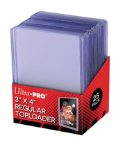 Ultra Pro 3" x 4" Clear Regular Toploader for Trading Cards – 25 Pack | Rigid Plastic Card Protectors with Clear Viewing, Fits Standard Cards Up to 35pt for Storage, Display, Trading and Shipping