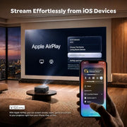 Outdoor-Projector-4K [VIDAA Live TV/40W Dolby/920 ISO] with WiFi6 and Bluetooth Compatible with Netflix, Smart Projector, AI Voice Control & Auto Focus, HDR10, Movie Proyector for Ceiling Home Theater