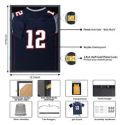 IHEIPYE Jersey Display Frame Case, Large Sport Jersey Shadow Box, Black | Lockable, UV Protection, Hanger, Baseball Basketball Football Soccer Hockey Shirt and Uniform