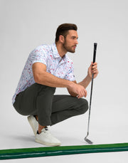 Obla Men's Golf Polo Shirts Print Short Sleeve Dry Fit Collared Shirt | Moisture Wicking, Performance, Lightweight, Casual, Polo Shirts for Men