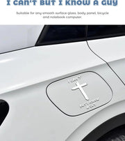 [6IN] I Can't, But I Know A Guy - Christian Jesus Cross Car Vinyl Decal Bumper Sticker for Car, Wall, Window, Vehicle