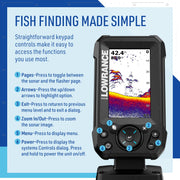Lowrance Eagle Fish Finder, 4-to-9-inch, Sonar and C-MAP Options | 4, 5, 7 or 9-inch IPS display, Bullet, SplitShot HD or TripleShot HD transducer, C-MAP charts, features vary by model