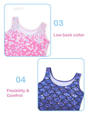 Tstiti Gymnastics Leotards for Girls 2 Pack Sparkly Biketards Outfit Set | 2 Hair Scrunchies, 2 Pack Sparkly Biketards, Leotard for Kids Gymnastics, Tumbling, Practice
