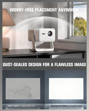 【Google TV & High Brightness】4K Outdoor Projector with WiFi and Bluetooth | VOPLLS Smart Short Throw Movie Gaming Proyector with HDR10/Dual Dolby Audio/ AI Auto Focus for Bedroom Home Theater