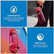 Nalgene 16 oz Wide Mouth Water Bottle, Thrill & Motion, Endive w/Fuschia Purple
