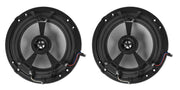 Rockville RKL65MBW 6.5" 2-Way Coaxial Marine Boat LED Speakers Pair | 700W Peak / 170W RMS, 4 Ohm, Waterproof, Red/Blue Beat-Sync LEDs, 35Hz-20kHz, Includes Black/White Grilles and 16.4 Ft Wire