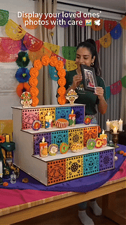 Day of the Dead Wooden Altar Display Set | 💕Death is not the end of life, forgetting is