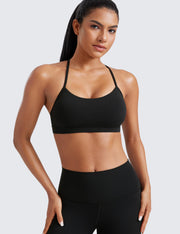 CRZ YOGA Butterluxe Y Back Sports Bras | Light Support, Removable Pads, Yoga, Extremely Soft, Scoop Neck, Spaghetti Strap, for Women
