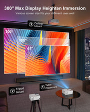 FUDONI Projector with WiFi & Bluetooth, Native 1080P Home Theater Projector