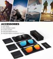 KALIYADI Polarized Sunglasses Men, Lightweight Mens Sunglasses Polarized UV Protection Driving Fishing Golf