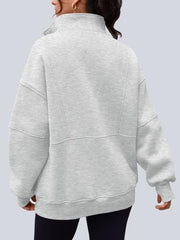 AUTOMET Women's Quarter Zip Oversized Sweatshirt Fleece Mock Neck Pullover | Half Zip, Front Pockets, Thumb Holes, Loose Mock Turtleneck Hoodies, Cozy Jackets, 2026 Fall Outfits, Winter Teacher Clothes