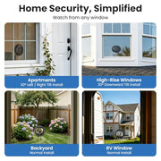 SOLIOM 2K Window Camera, LCD Touchscreen,24/7 Recording, 2.4&5GHz WiFi