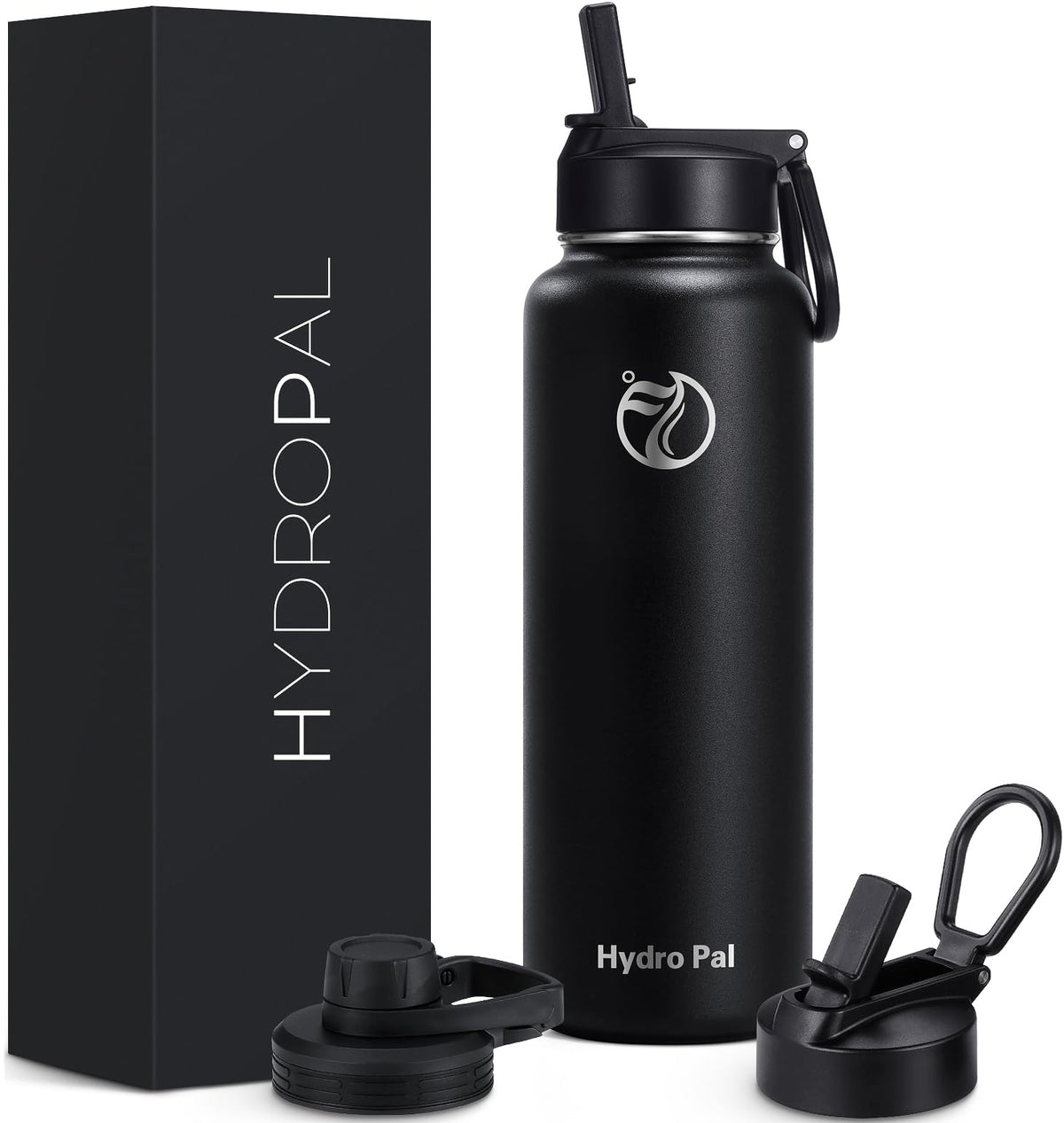 HydroPal Vacuum Insulated Stainless Steel Water Bottle with Dual Lids-750ml | BPA Free, Leakproof Vacuum Insulation Keeps 12H Hot 24H Cold, Bottle with Straw & Spout Lids for Gym Sports Travel Daily Use