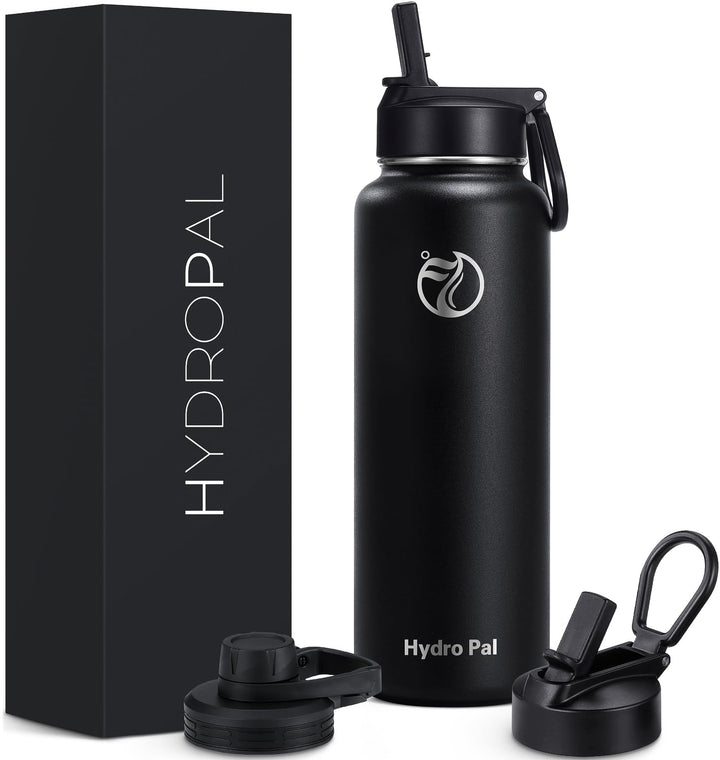 HydroPal Vacuum Insulated Stainless Steel Water Bottle with Dual Lids-750ml | BPA Free, Leakproof Vacuum Insulation Keeps 12H Hot 24H Cold, Bottle with Straw & Spout Lids for Gym Sports Travel Daily Use