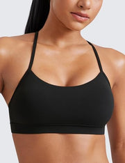CRZ YOGA Butterluxe Y Back Sports Bras | Light Support, Removable Pads, Yoga, Extremely Soft, Scoop Neck, Spaghetti Strap, for Women
