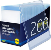 200 Card Sleeves Hard Plastic, Trading Card Holder (100 Hard + 100 Soft) | 3"x 4" Sports Cards Protectors, 35pt Baseball Card Holder Hard Cases fit for Baseball Sports MTG PKM Cards