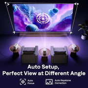 Aurzen Roku TV D1R Cube Smart Outdoor Projector with WiFi and Bluetooth | Roku TV Built-in, Sealed Optical Engine, 1080P FHD, DoIby Audio, Portable Mini Projector for Home/Outdoor Movie Soccer Game