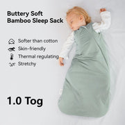 BubblePanda Rayon Made from Bamboo Sleep Sack 0-6 Months 1.0 Tog Newborn | 0-3 Months Sleep Sacks, 3-6 Months Toddler Sleeping Sack, 2-Way Zipper, Soft Baby Wearable Blanket