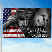 One Nation Under God American Jesus Flag - House Flag/Garden Flag