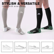 musesox Compression Socks for Women and Men,15-20 mmHg Support(3 Pairs) | Knee High,Graduated Compression,L/R Foot Labels,Breathable Fabric,Best for Flying/Nurses/Travel/Cycling/Pregnancy/Daily Wear