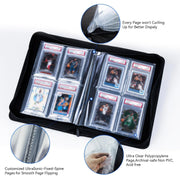 Graded Card Binder 4 Pocket, Holds 40 PSA Slabs for PSA CGC CSG Slabs, J254 | Waterproof Premium PU Leather,Ringless Side Loading, Acid-Free PVC-Free Pages for MTG, TCG, Anime Game & Sports Cards