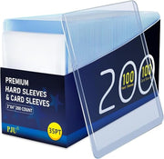 200 Card Sleeves Hard Plastic, Trading Card Holder (100 Hard + 100 Soft) | 3"x 4" Sports Cards Protectors, 35pt Baseball Card Holder Hard Cases fit for Baseball Sports MTG PKM Cards