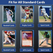200 Card Sleeves Hard Plastic, Trading Card Holder (100 Hard + 100 Soft) | 3"x 4" Sports Cards Protectors, 35pt Baseball Card Holder Hard Cases fit for Baseball Sports MTG PKM Cards