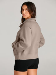 AUTOMET Womens Sweatshirts Half Zip Fleece Pullover Fall Outfits | Fall Fashion Clothes 2026,Cropped Sweatshirt,Cute Y2k Tops,Quarter Zipper Clothes,Winter Loungwear Outfits
